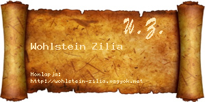 Wohlstein Zilia névjegykártya
